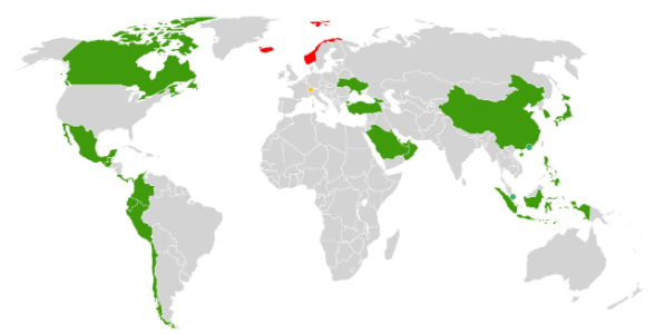 Weltkarte für Dienstleistungen